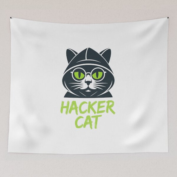 Item preview, Humorous Cyber Security Hacker Cat Cartoon Style designed and sold by chattsuede.