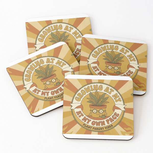 Item preview, Growing At My Own Pace | Retro 70s Plant Parent Vibes Emblem designed and sold by Estudio101.