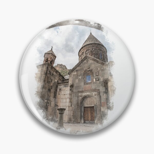 Item preview, Geghard Monastery Armenia Watercolor Art – Ancient Armenian Architecture Illustration designed and sold by NareArt.
