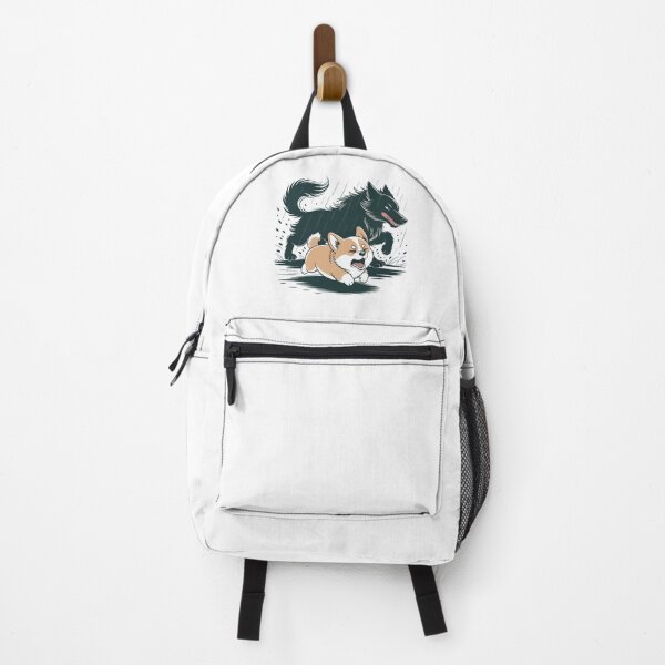 Item preview, Corgi Running Scared From Wolf Dramatic Rainy Chase designed and sold by chattsuede.