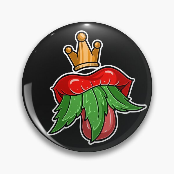 Item preview, Cartoon Logo of Marijuana in mouth with crown.  designed and sold by tedykurniawan12.