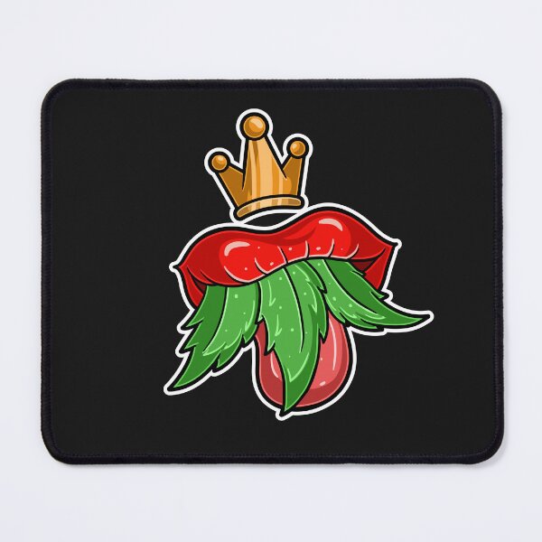 Item preview, Cartoon Logo of Marijuana in mouth with crown. designed and sold by tedykurniawan12.