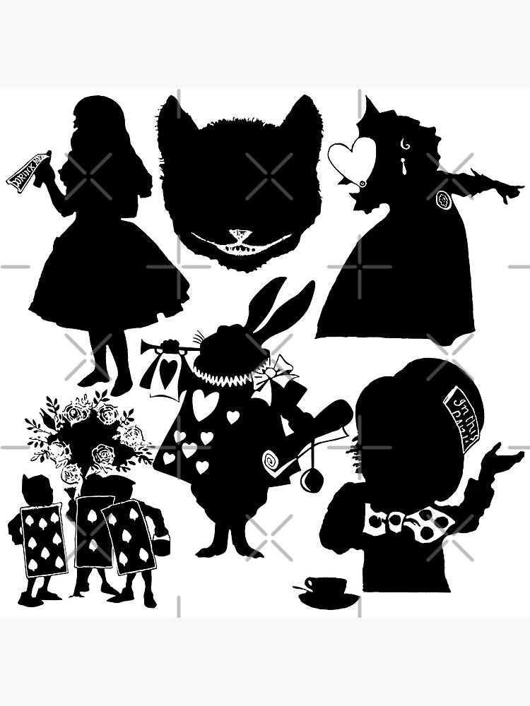 Alice In Wonderland Silhouette Collection Greeting Card By Incognitagal Redbubble