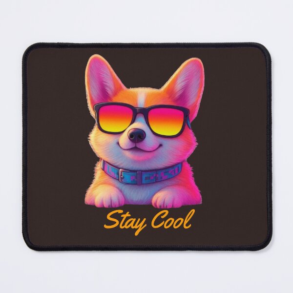 Item preview, Neon Corgi Stay Cool designed and sold by ArtVoyageShop.