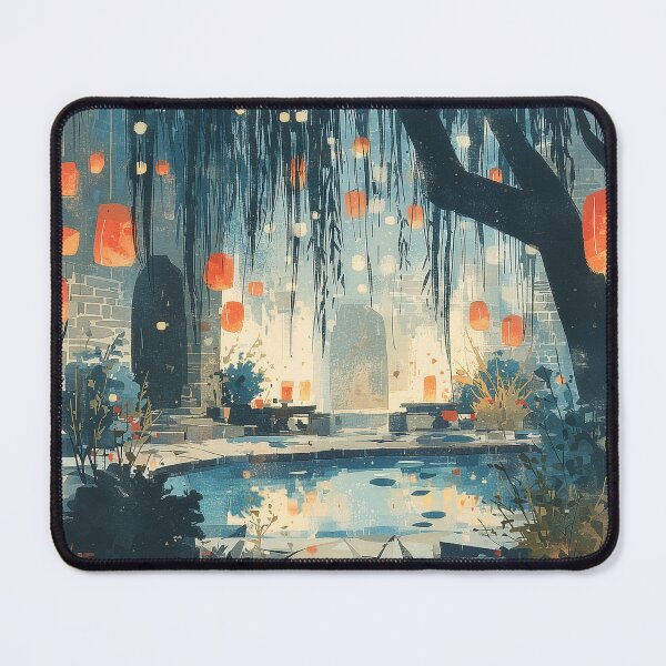 Item preview, Lanterns Glow Over the Quiet Pool designed and sold by Dusk Atelier.