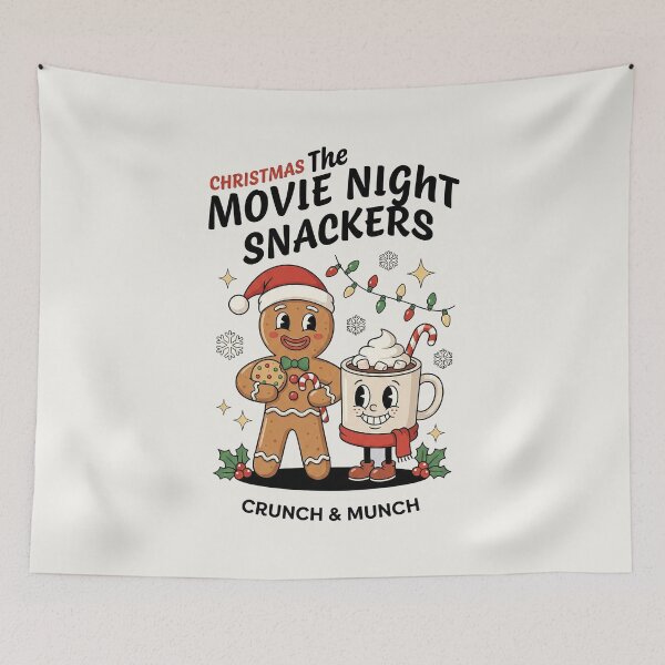 Item preview, Christmas Movie Night Snackers Retro Gingerbread Hot Cocoa designed and sold by HoopeStylee.
