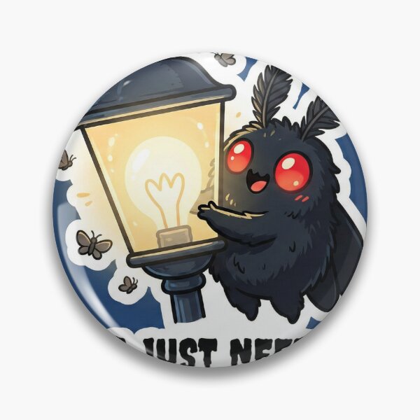 Item preview, I Just Need A Little Light | Cute Mothman Loves Lamp Sticker designed and sold by Estudio101.