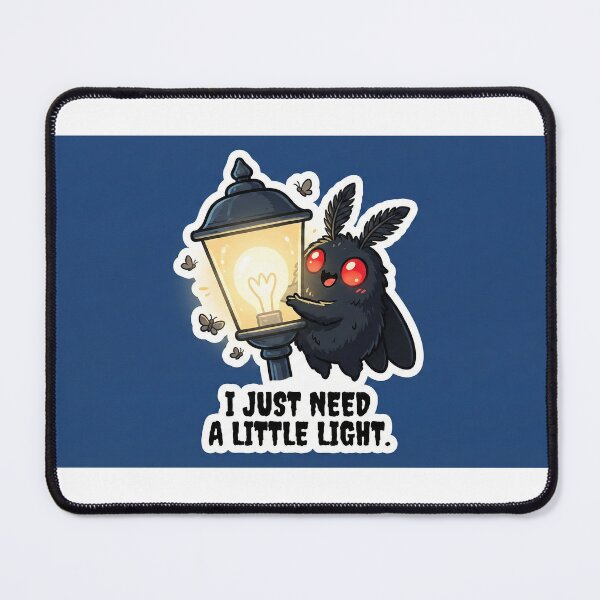 Item preview, I Just Need A Little Light | Cute Mothman Loves Lamp Sticker designed and sold by Estudio101.