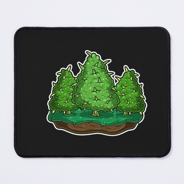 Item preview, Cartoon logo of 3 marijuana plants on grass. designed and sold by tedykurniawan12.