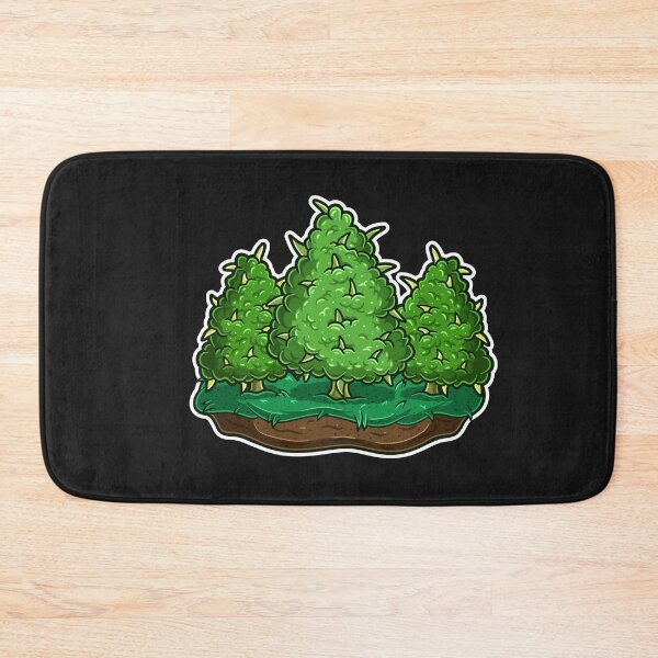 Item preview, Cartoon logo of 3 marijuana plants on grass. designed and sold by tedykurniawan12.