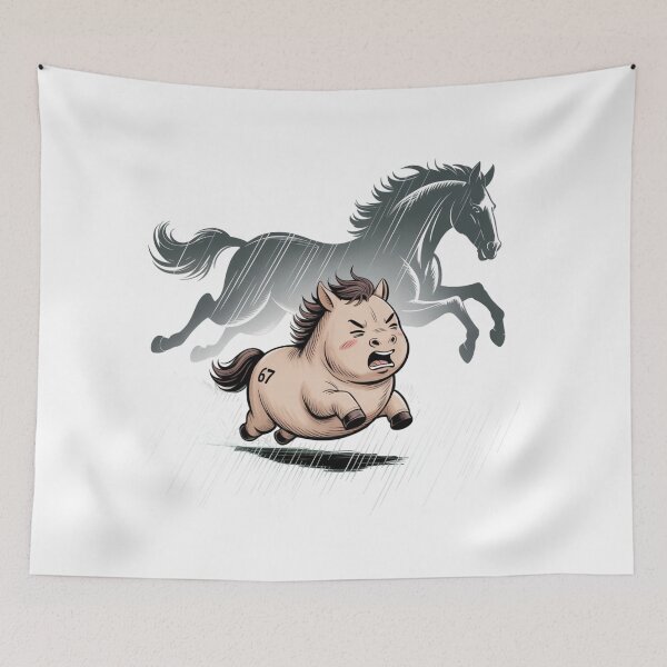 Item preview, Little Wild Horse Facing Stormy Fear Cute Cartoon designed and sold by chattsuede.