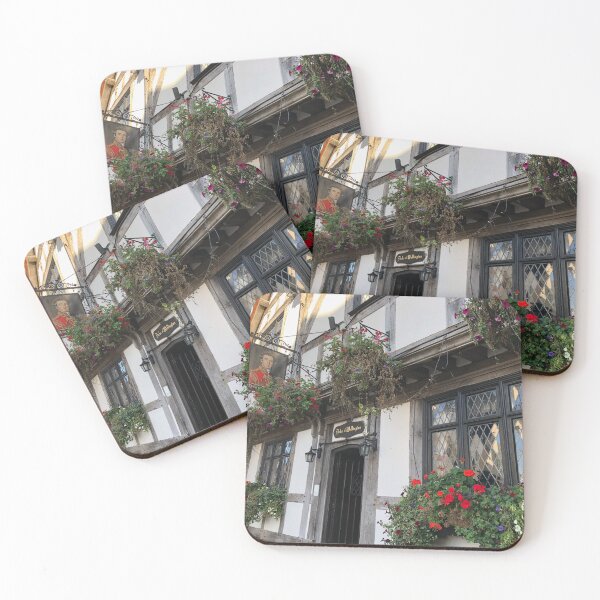 Item preview, English Pub Floral Facade Photograph designed and sold by paulamdukecreative.