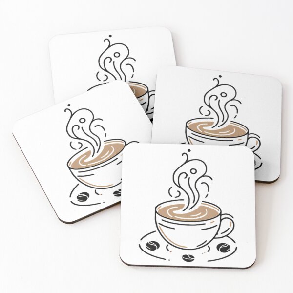 Item preview, Steaming Coffee Cup Minimalist Line Art Design designed and sold by DrawDrip.