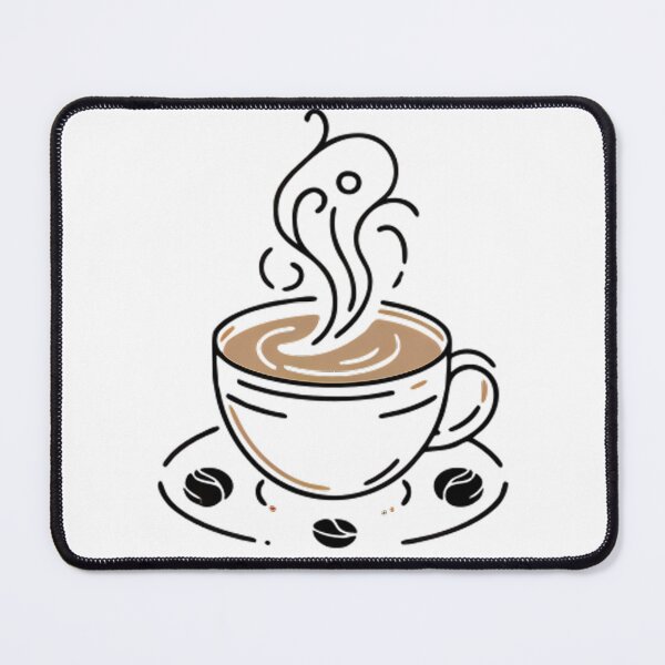 Item preview, Steaming Coffee Cup Minimalist Line Art Design designed and sold by DrawDrip.
