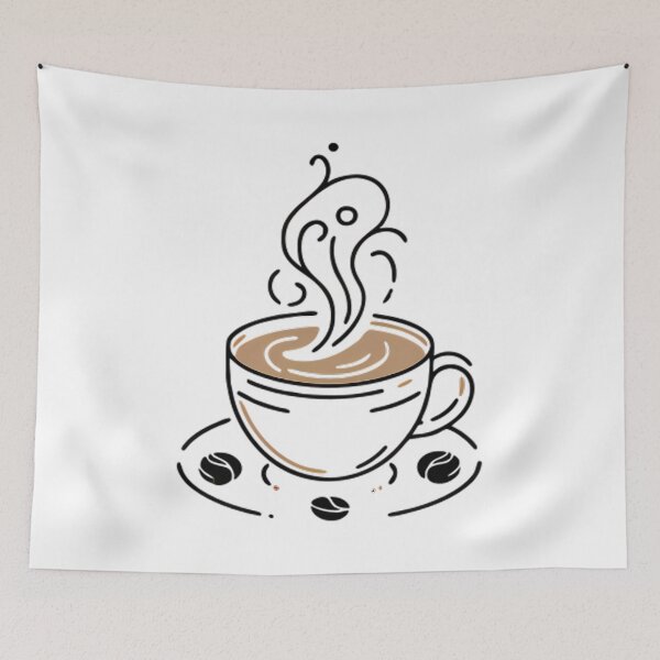 Item preview, Steaming Coffee Cup Minimalist Line Art Design designed and sold by DrawDrip.