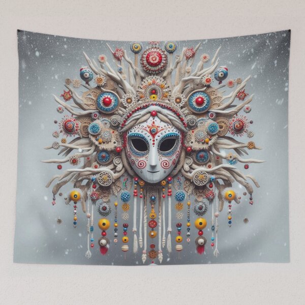Item preview, The Woodland Gossip’s Best Headdress - Intricate Folk Mask for Spreading Holiday News designed and sold by Karaboshka.