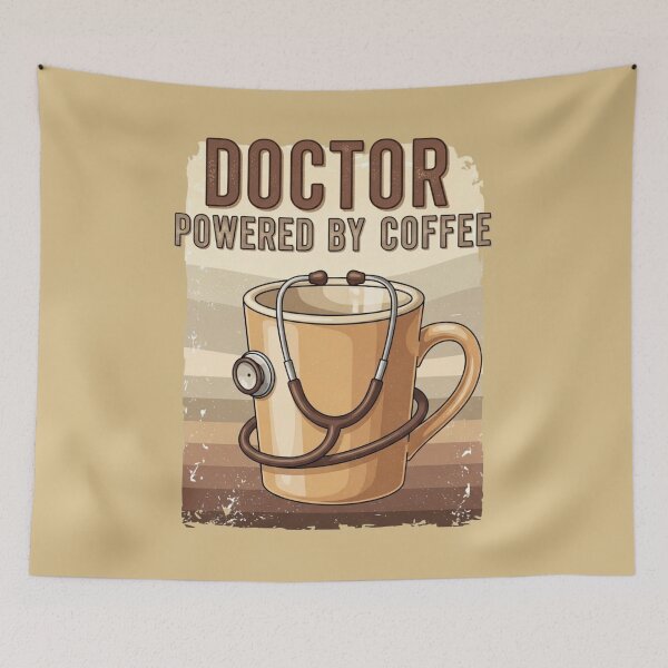 Item preview, Retro Doctor Powered By Coffee Design Vintage Medical Humor Gift designed and sold by Design_Your_Day.