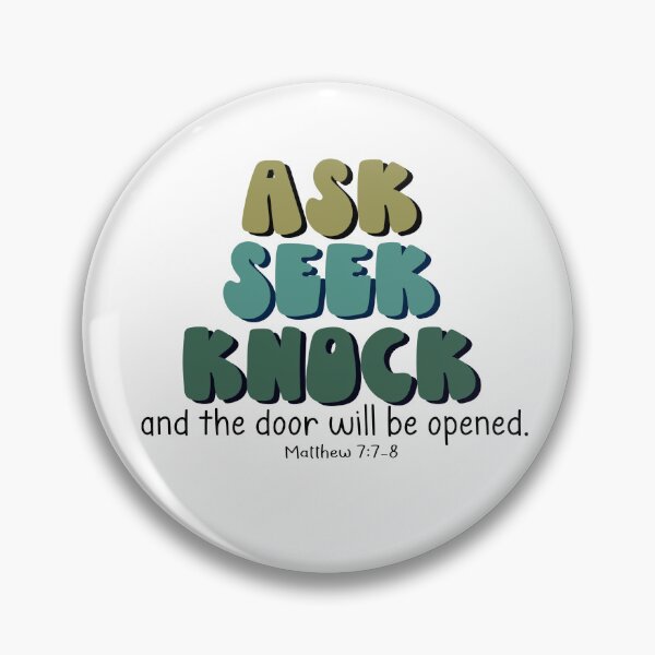 Item preview, Ask, Seek, Knock - black designed and sold by Willow & Grace Designs.