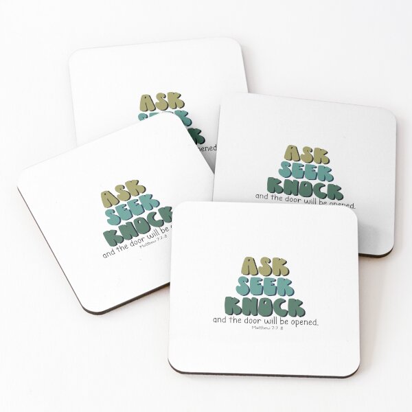 Item preview, Ask, Seek, Knock - black designed and sold by Willow & Grace Designs.