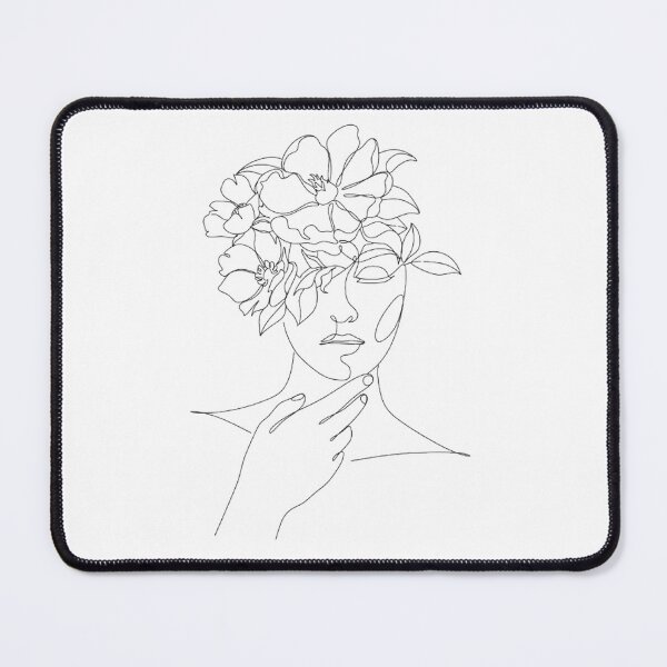 Item preview, Minimalist Woman Face Line Art | One Line Floral Crown designed and sold by bloompprint.