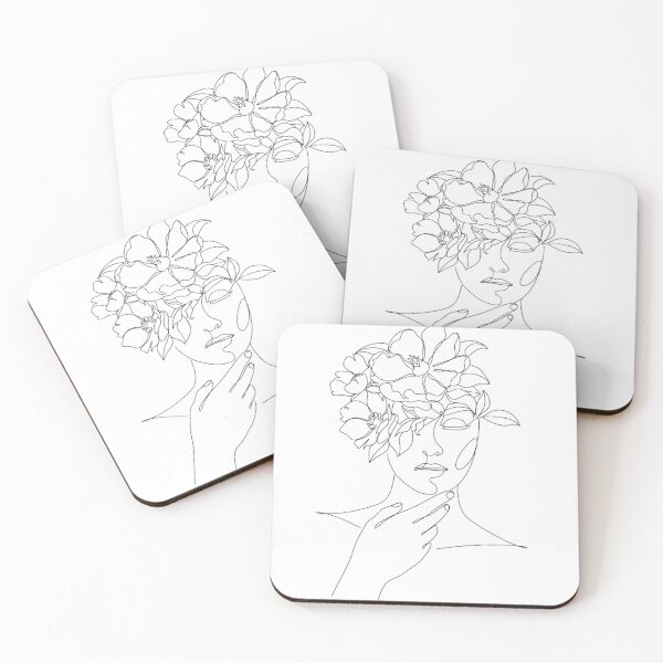 Item preview, Minimalist Woman Face Line Art | One Line Floral Crown designed and sold by bloompprint.
