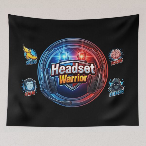 Item preview, Headset Warrior Emergency Dispatch Logo designed and sold by Khadigadesings.