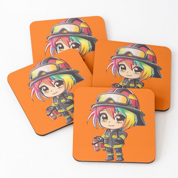 Item preview, Rainbow Rescue Chibi — Firefighter Hero designed and sold by ArgentoArt.