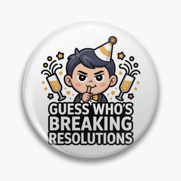 Item preview, Secretly Breaking New Year Resolutions Joke Funny Cartoon Man designed and sold by chattsuede.