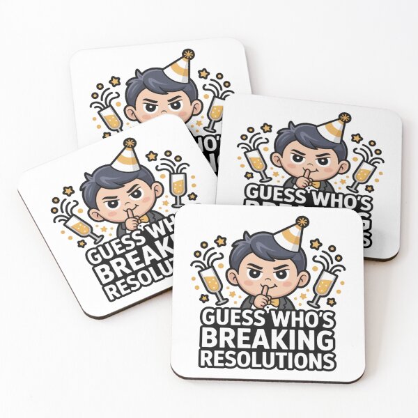 Item preview, Secretly Breaking New Year Resolutions Joke Funny Cartoon Man designed and sold by chattsuede.