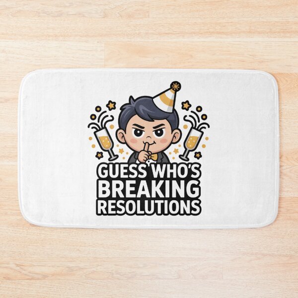 Item preview, Secretly Breaking New Year Resolutions Joke Funny Cartoon Man designed and sold by chattsuede.