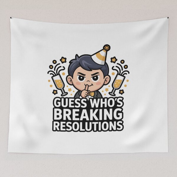 Item preview, Secretly Breaking New Year Resolutions Joke Funny Cartoon Man designed and sold by chattsuede.