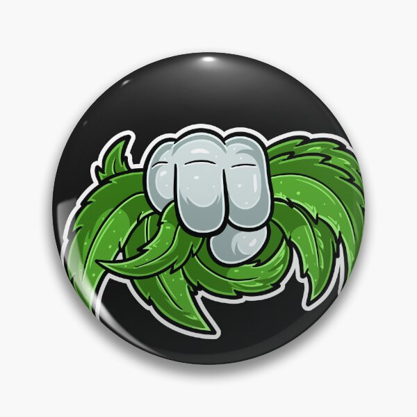 Item preview, Cartoon logo of a Hand holding a marijuana leaf.  designed and sold by tedykurniawan12.
