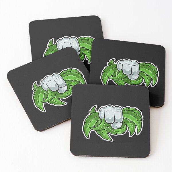 Item preview, Cartoon logo of a Hand holding a marijuana leaf.  designed and sold by tedykurniawan12.