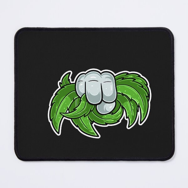 Item preview, Cartoon logo of a Hand holding a marijuana leaf. designed and sold by tedykurniawan12.