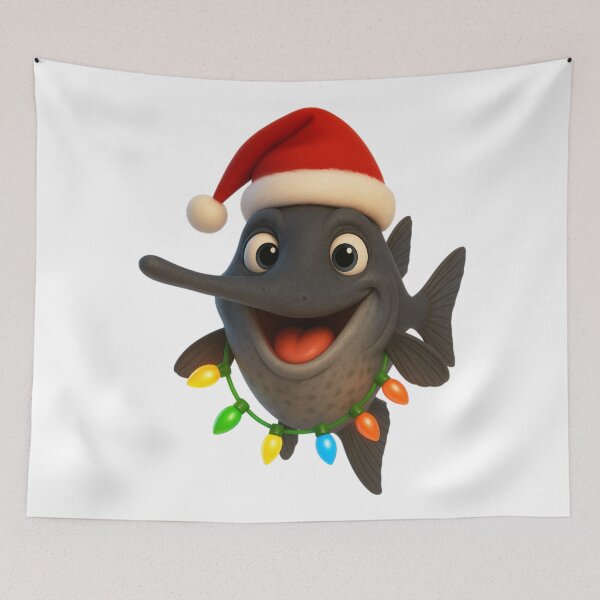 Item preview, Christmas American Paddlefish designed and sold by Sillytoe.