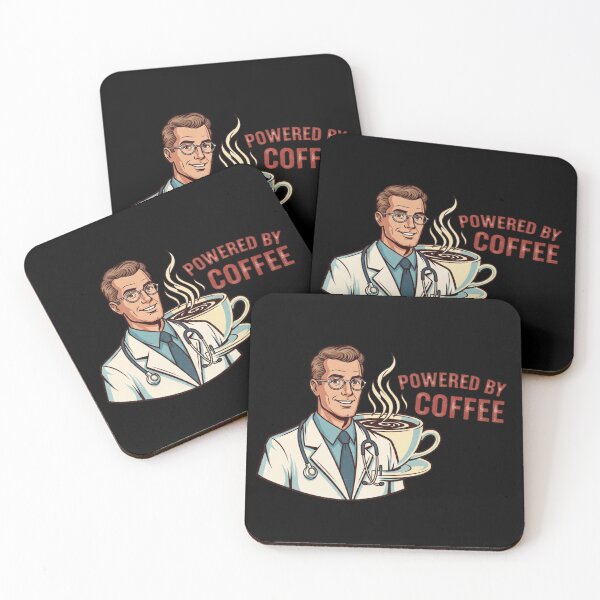 Item preview, Retro Doctor Powered By Coffee Design Vintage Medical Humor Gift designed and sold by Design_Your_Day.