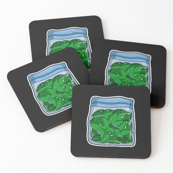 Item preview, Cartoon Logo of Marijuana leaf logo in product packaging.  designed and sold by tedykurniawan12.