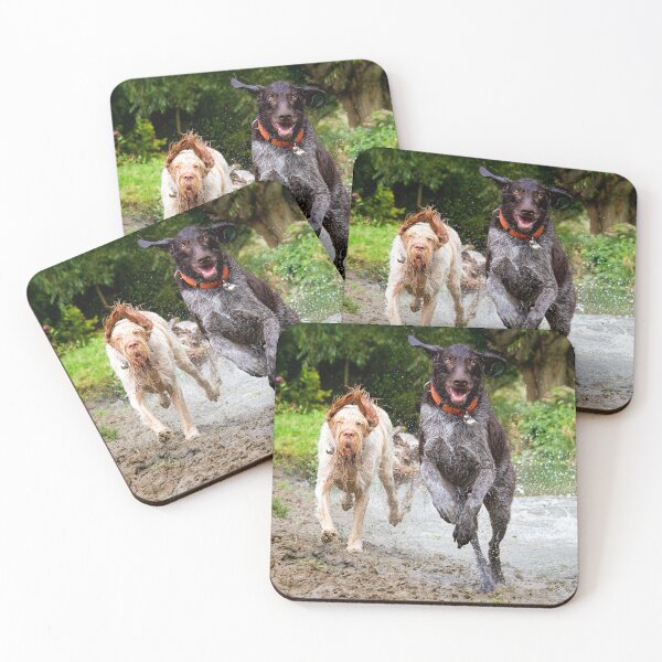 Item preview, German Wirehaired Pointer River adventure designed and sold by FOLK ART FUSION by heidiannemorris.