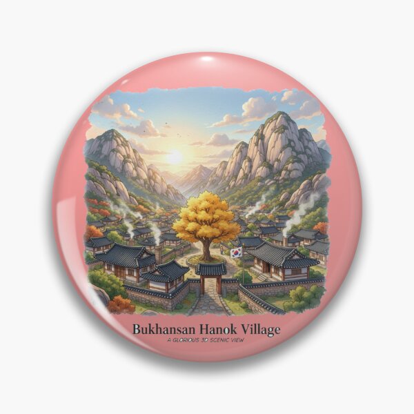 Item preview, Bukhansan Hanok Village – Glorious 3D Scenic View , designed and sold by PaintMeWorld.