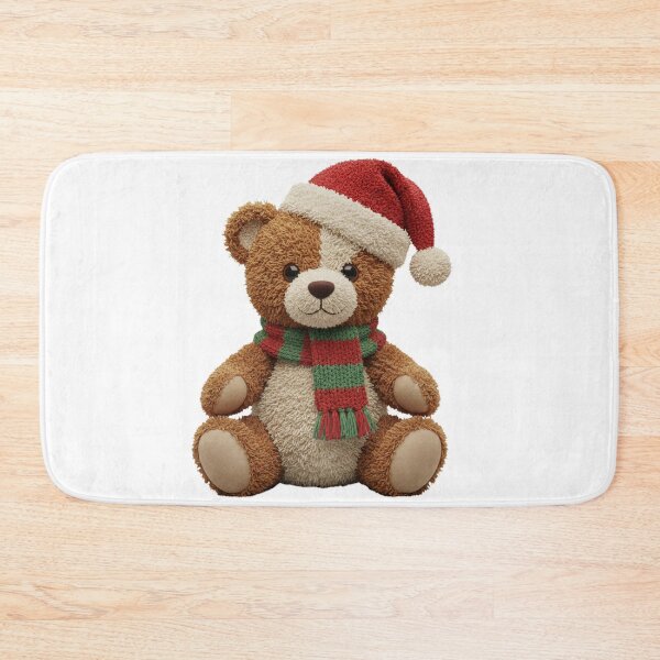Aperçu de l'œuvre Ours en peluche de Noël tout doux | Adorable ours festif d'hiver créée et vendue par Thaliandra.