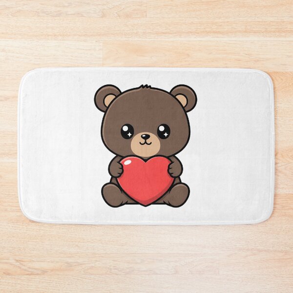 Item preview, Cute Kawaii Teddy Bear Holding Heart Cartoon Illustration designed and sold by Cute Stickers Machine.