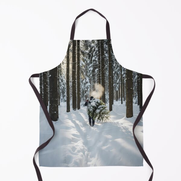 Item preview, Person Carrying a Fresh Cut Pine Tree Through a Snowy Forest designed and sold by homydesign.