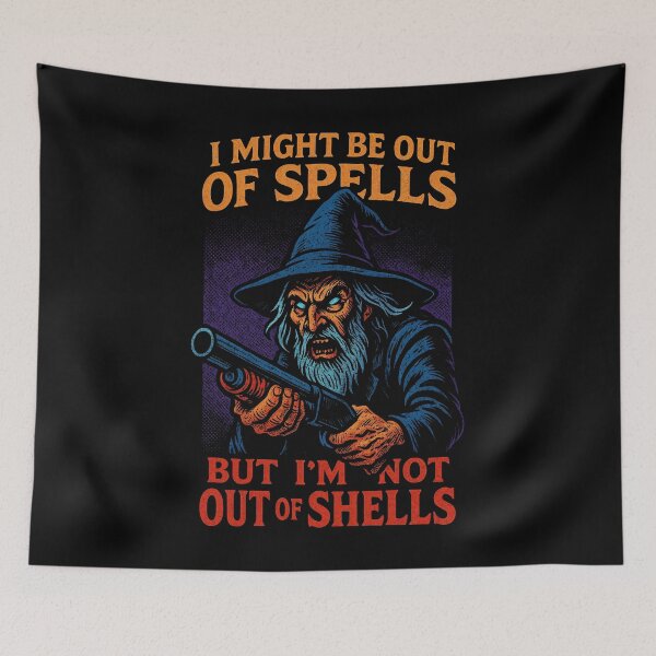Item preview, Out of Spells Not Out of Shells Wizard Design designed and sold by Victor Shadehorn.