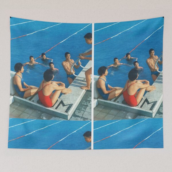 Item preview, Vintage Chinese Swimming Pool Photo – Retro 1970s Summer Scene designed and sold by FriendsClub.