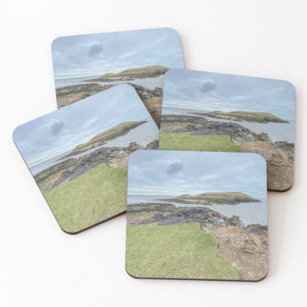 Item preview, Rugged Coastline with Offshore Island and Cloudy Sky designed and sold by Greysline.