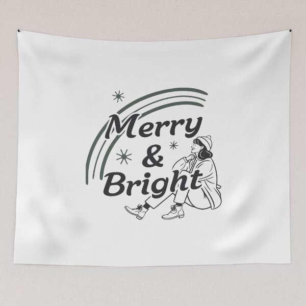 Item preview, Merry & Bright Cozy Aesthetic T-Shirt | Minimalist Winter Holiday Design designed and sold by AMX-Designer.
