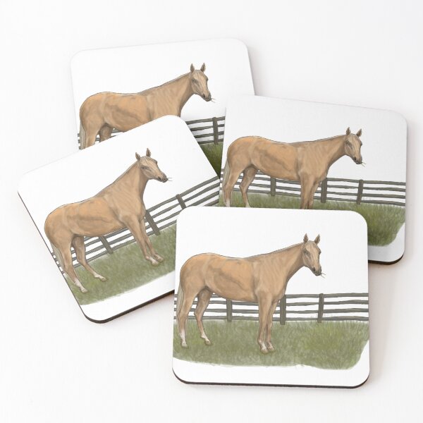 Item preview, Palomino Horse in Pasture – Country Western Illustration designed and sold by MillvilleRidge.