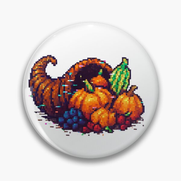Item preview, Glitchy Pixel Cornucopia Thanksgiving Harvest Glitchcore Aesthetic designed and sold by The Glitch Garden.
