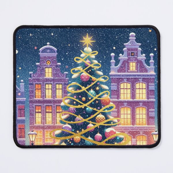 Item preview, Magical Amsterdam in the Snow – Dutch Christmas City Scene with Canals and Tree Lights designed and sold by Sugar Wisdom .