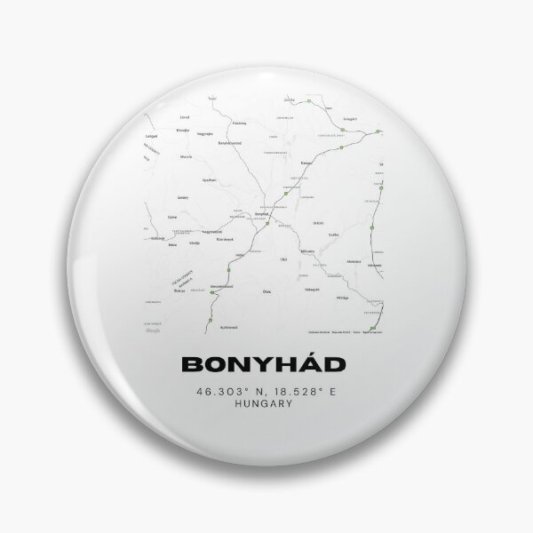 Item preview, Bonyhád Hungary City Map – Minimalist Black and White Design designed and sold by RM-Journey.